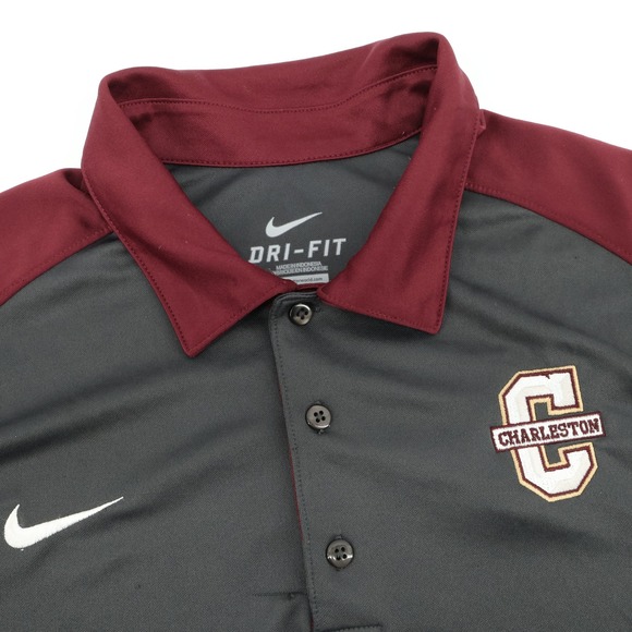 Nike Dri-FIT College of Charleston CSU Performance Polo Shirt Mens Large Flaw - Picture 1 of 7